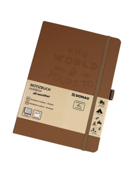 Taccuino con copertina impermeabile Donau Outdoor A5 120 g/m² marrone 330370022