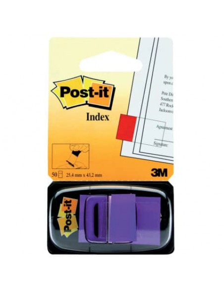 Segnapagina removibili Post-it® Index Medium con dispenser lilla 50 segnapagina - 680-8