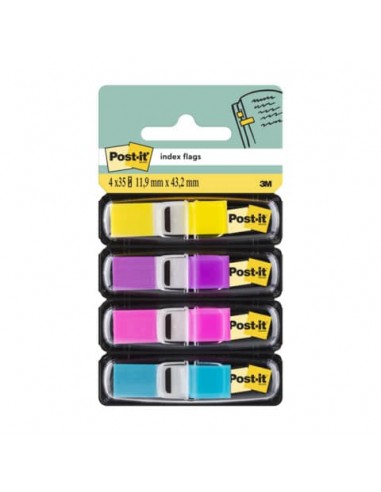 Segnapagina removibili Post-it® Index Mini con dispenser vivaci assortiti 4 confezioni da 35 - 683-4AB