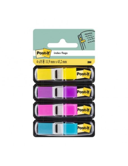 Segnapagina removibili Post-it® Index Mini con dispenser vivaci assortiti 4 confezioni da 35 - 683-4AB