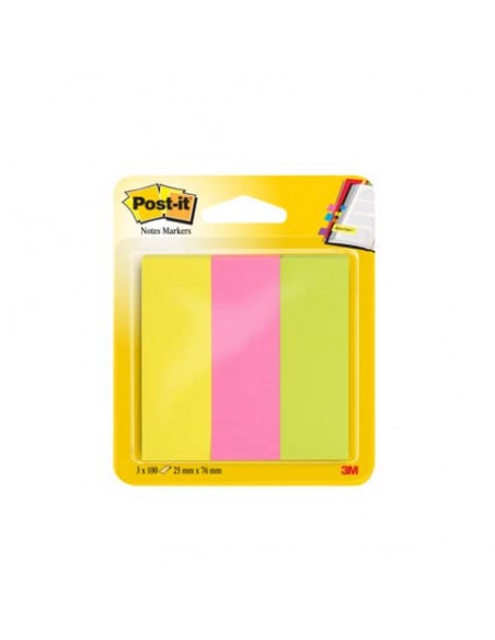 Segnapagina removibili in carta Post-it® Index Mini neon assortiti Confezione da 3x100 - 671-3