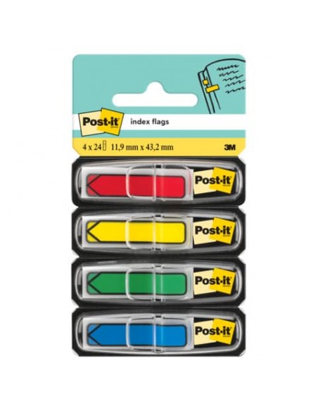 Segnapagina removibili Post-it® Index Mini ''Freccia'' 684 classici assortiti 4 confezioni da 24 - 684ARR3