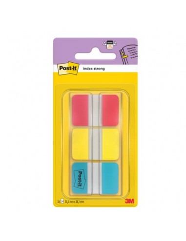 Segnapagina removibii Post-it® Index Strong 686 - 3 colori classici 3 blocchetti da 22 - 686-RYBEU