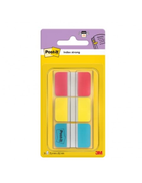 Segnapagina removibii Post-it® Index Strong 686 - 3 colori classici 3 blocchetti da 22 - 686-RYBEU