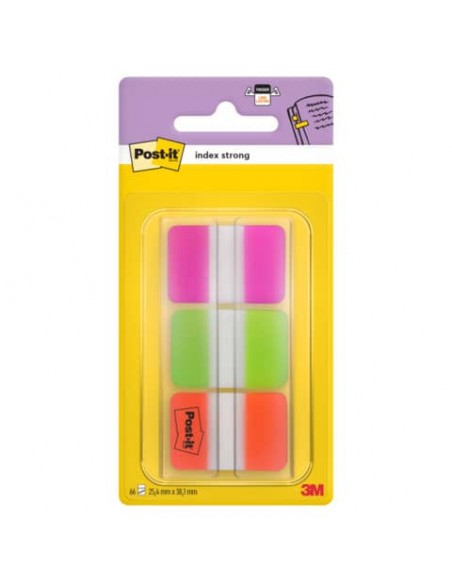 Segnapagina removibii Post-it® Index Strong 686 - 3 colori vivaci 3 blocchetti da 22 - 686-PGOEU