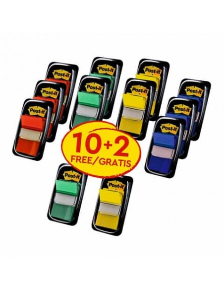 Segnapagina Post-it® Index 680 assortiti classici - Value Pack 10+2 GRATIS - 680-P10+2