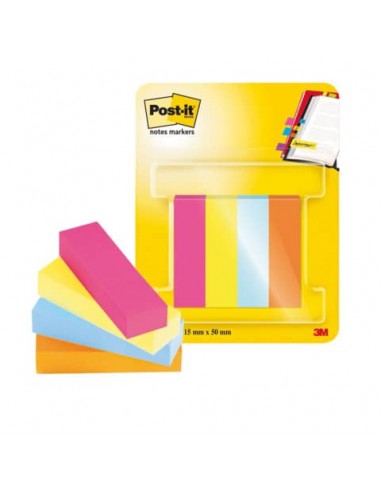 Segnapagina removibili in carta Poptimistic 15x50 mm Conf. 4 blocch. da 50 ff Post-it® assortiti - 670-4-POP