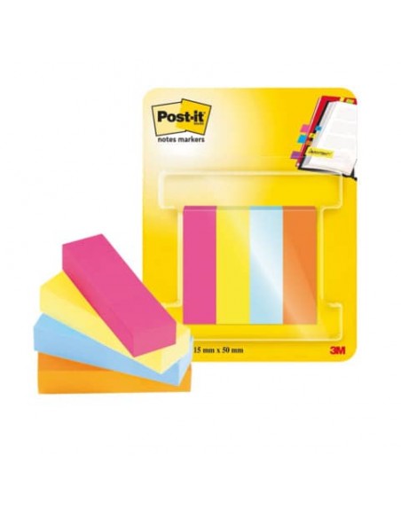 Segnapagina removibili in carta Poptimistic 15x50 mm Conf. 4 blocch. da 50 ff Post-it® assortiti - 670-4-POP