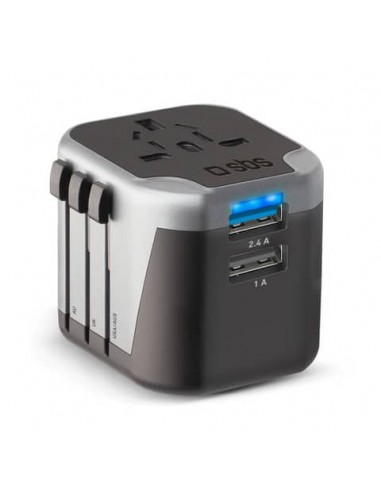 Adattatore universale per prese estere SBS 2 USB 2.1 A - nero TEADAPT2USBUNI
