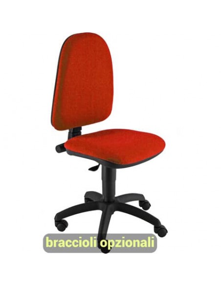 Sedia operativa girevole Unisit Jupiter JUSB/SB Eco smart - rivestimento Eco rosso - JPL/ER