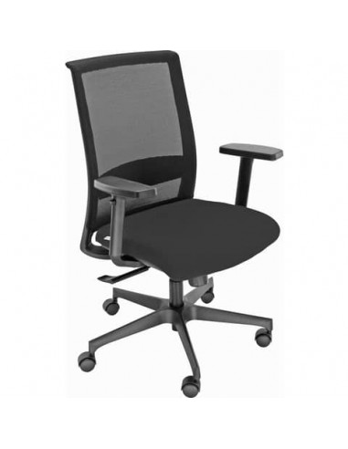 Sedia semidirezionale girevole Unisit Vapor VPN schienale in rete rivestimento ignifugo nero - con braccioli