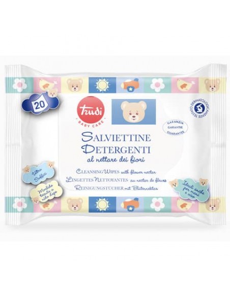 Salviettine detergenti al nettare dei fiori Trudi Baby Care conf. 20 pezzi con adesivo - 00586