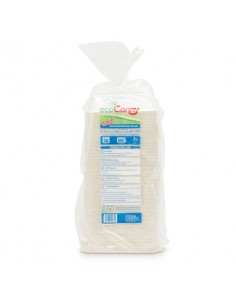 Vaschetta bio-compostabile ecoCanny Take Away bianco 2/3 porzioni conf. 100 pz  - ECO‐T23CA