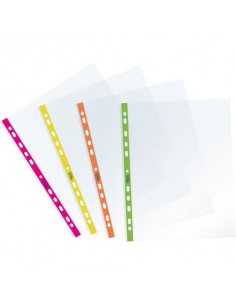 Buste a foratura universale Favorit banda laterale colori fluo - conf. 10 pz - 400136862