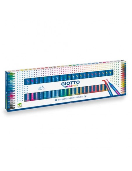 Pennarelli doppia punta acquerellabile Giotto TURBO PRO - conf. da 30 colori asortiti - F427900