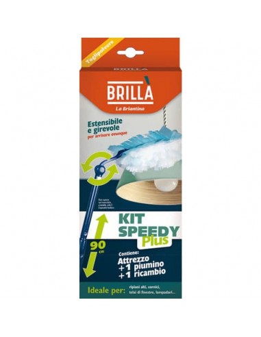 Catturapolvere con manico allungabile Speedy Plus Brillà 1 manico + 2 piumini ATT02714A