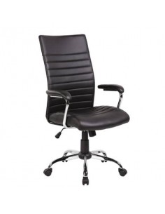 Seduta semi-direzionale nera ecopelle con braccioli Office Products Ibiza 23023381-05