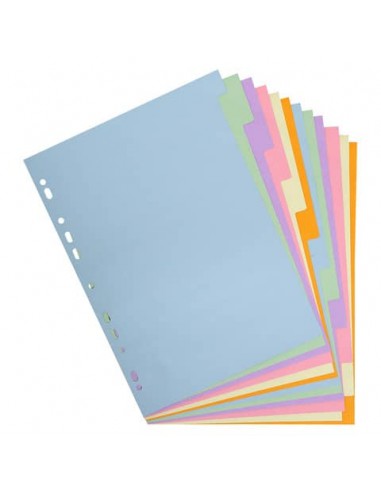 Intercalare Exacompta a 12 tasti in formato A4 colori pastello assortiti 1612E