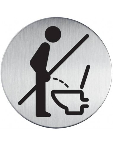 Pittogramma adesivo ''Prego sedersi'' DURABLE argento metallizzato Ø 83 mm 492123