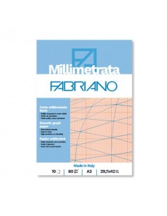 Blocco carta millimetrata Fabriano 10 fogli - 80 g formato A3 - 19100664