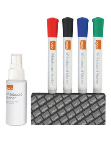 Kit scrittura + pulizia lavagne Nobo bianche cancellabili 1903798