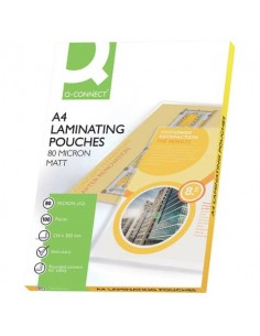 Pouches per plastificatrici Q-Connect 216x303 mm opache 80 micron conf. 100 pz A4 - KF24057