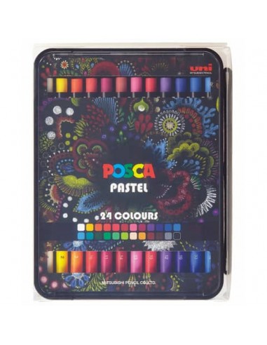 Pastelli a cera Posca Pastel - conf. 24 pz - colori assortiti M KPA-100 24C