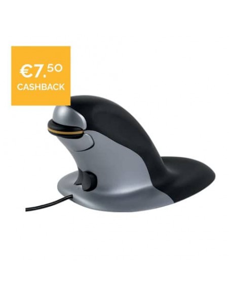 Mouse verticale FELLOWES Penguin® medio con filo grigio/nero 9894601