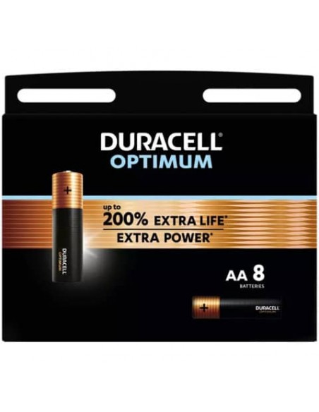 Batterie alcaline Duracell Optimum Stilo AA - MN1500 mAh -  blister da 8 - DU0035-05000394137691