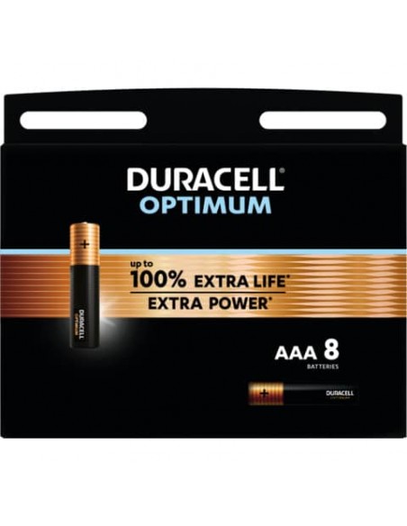 Batteria alcaline Duracell Optimum Ministilo AAA - MN2400 mAh - blister da 8 - DU0036-05000394137721