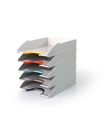 Vaschette porta documenti Durable VARICOLOR® MIX TRAY SET A4 grigio conf. 5 pezzi - 7704-27