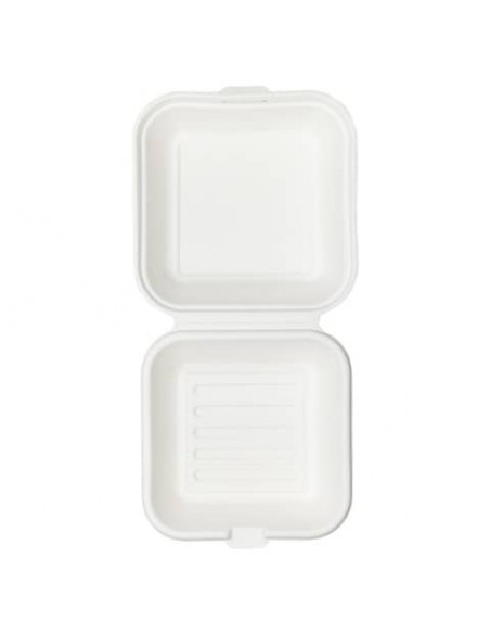 Contenitori hamburger in bagassa sbiancata Ferrari Bio conf. 100 pz 150x150x80 mm - FBIO23