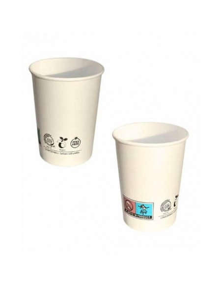 Bicchieri in carta e PLA bianchi Ferrari Bio conf. 50 pz 200 ml FBIO94