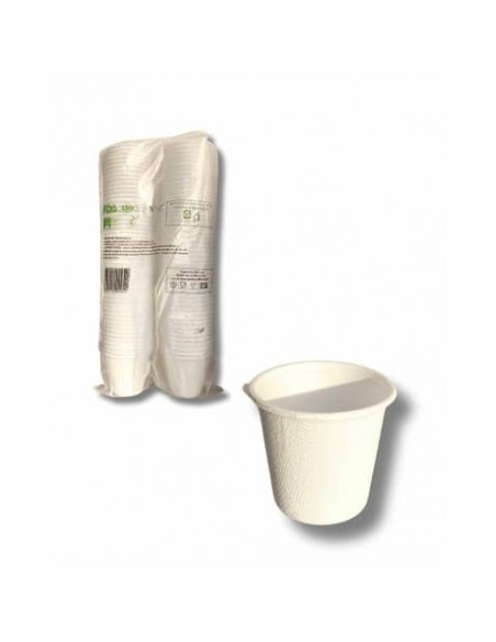 Bicchiere per caffè espresso in bagassa sbiancata Ferrari Bio conf. 100 pz 88 ml FBIO25