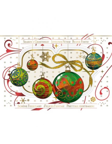 Biglietti augurali natalizi 12x18 cm - Biembi conf. da 4 con testo in rilievo BBD502C76