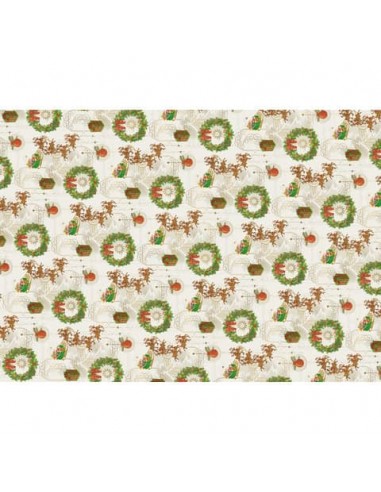 Carta regalo natalizia a fogli estesi Biembi Premium ''Babbo con slitta'' - conf. 2 pz - 70x100 cm - BCV502611