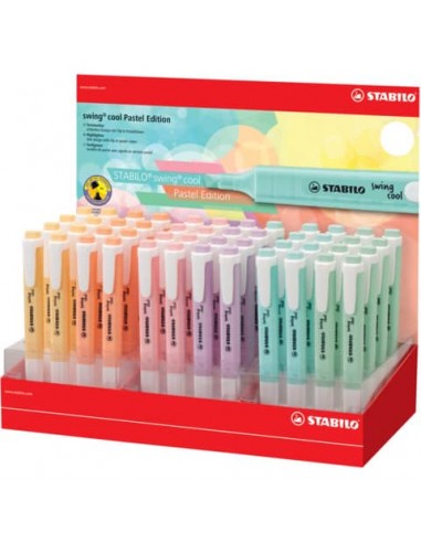Espositore 48 evidenziatori Stabilo Swing Cool Pastel assortiti - 275/48-8-2