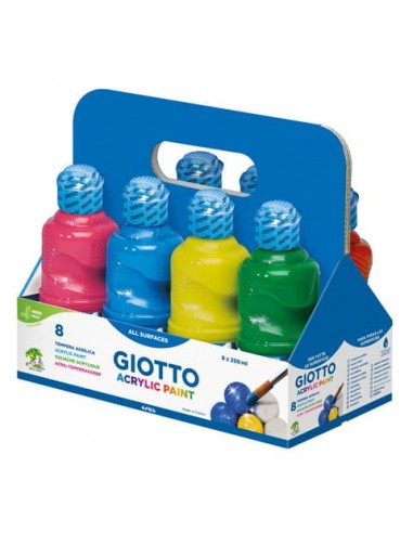 Schoolpack tempera pronta acrilica - Giotto conf. 8 pezzi  assortiti F53510000