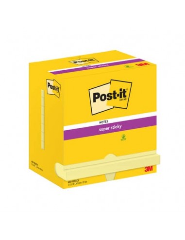 Foglietti riposizionabili Super Sticky Notes Post-it® Giallo Canary 76x127 mm - 12 blocchetti da 90 ff - 655-12SSCY