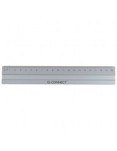 Righello Q-Connect alluminio argento 20 cm KF03677