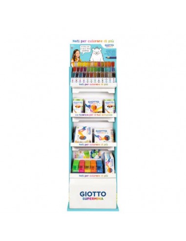 Espositore 99 matite colorate Giotto Supermina varie + pennarelli New Turbocolor - F947200