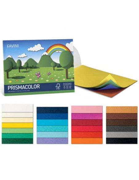 Cartoncini Prisma FAVINI 10 PRISMA monoruvidi colorati 220 g/m² 70x100cm verde 37  conf.10 - A33D0A1