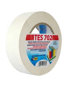 Nastro adesivo in tela Tes 702 SYROM formato 38mm x 25 m - materiale tela plastificata bianco - 1723