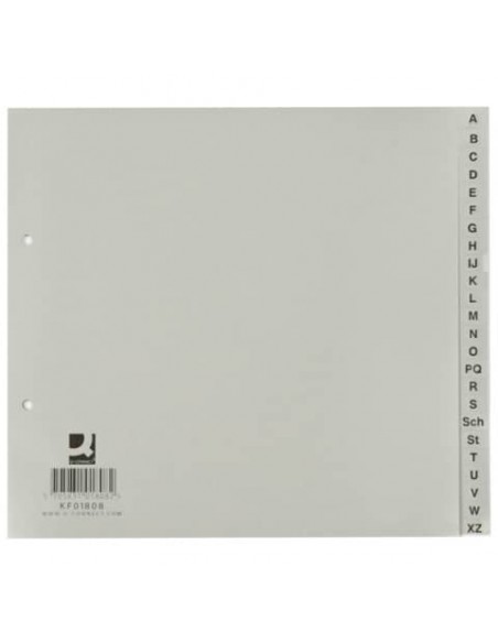 Divisori alfabetici Q-Connect A-Z metà altezza 23x21 cm grigio 24 pagine KF01808