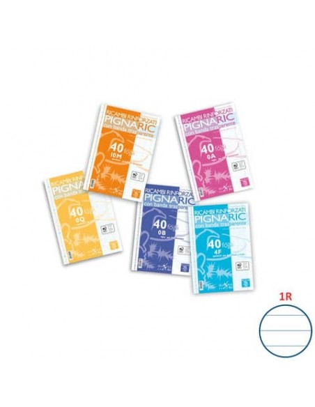 Ricambi per quaderni Pignaric Pigna a 4 fori 80 g/m² A4 1R Conf. 40 fogli - 02194591R