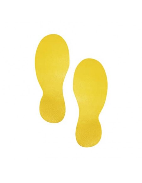 Segnaletica da pavimento forma ''Impronta'' DURABLE RAL 1003 giallo 9x24 cm - conf. 10 pezzi - 172704