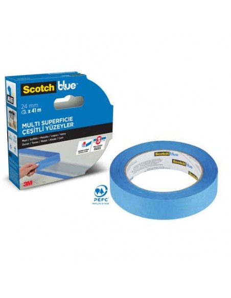 Nastro di mascheratura multisuperficie Scotch® Blue™ 2090 24 mm x 41 m blu - 710028922