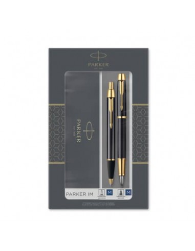 Gift set Duo Parker - Penna a sfera IM Black GT + Stilografica M nero/oro 2093216