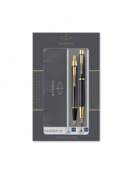 Gift set Duo Parker - Penna a sfera IM Black GT + Stilografica M nero/oro 2093216