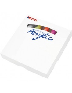 Marcatori acrilici tratto grande 5000 - punta scalpello 5-10 mm - Conf. 5 pezzi Edding assortiti neon - E-5000/5S